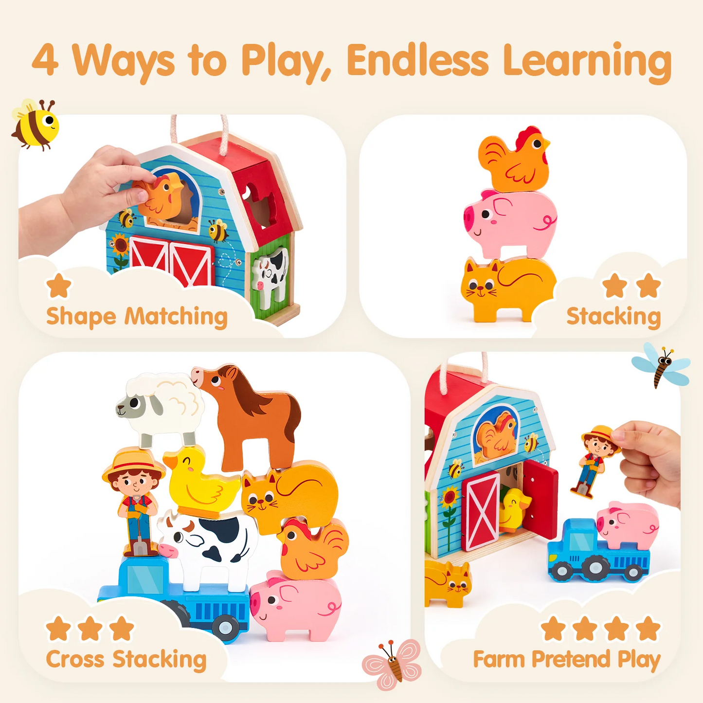 Farm Matching & Stacking Barn Playset