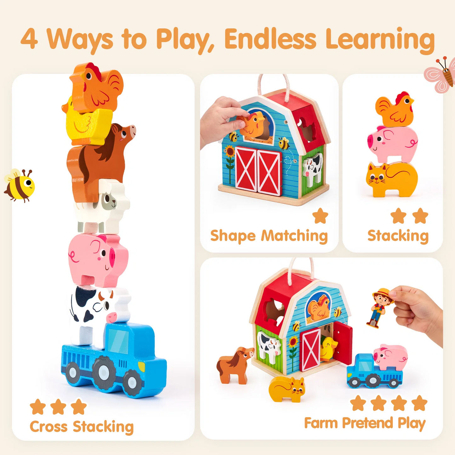 Farm Matching & Stacking Barn Playset