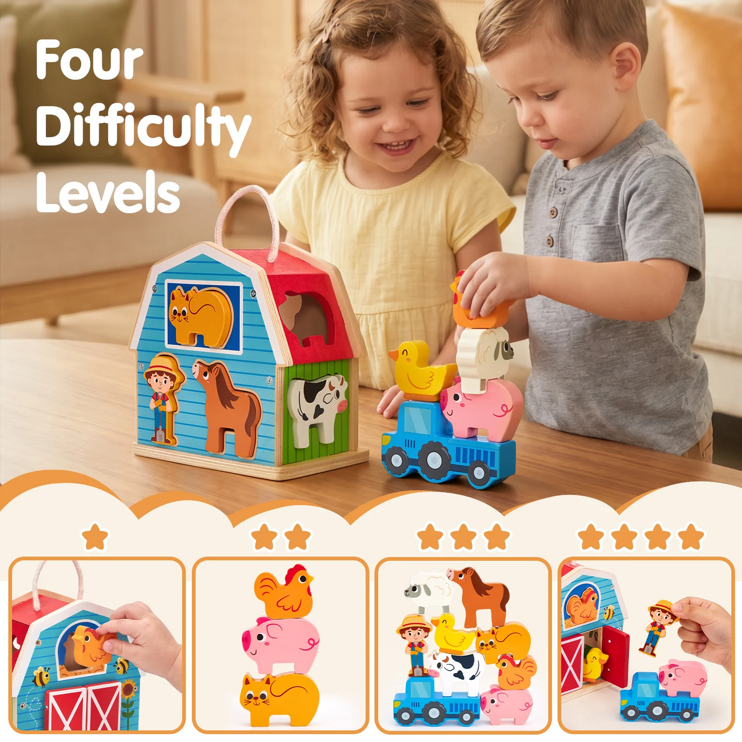 Farm Matching & Stacking Barn Playset
