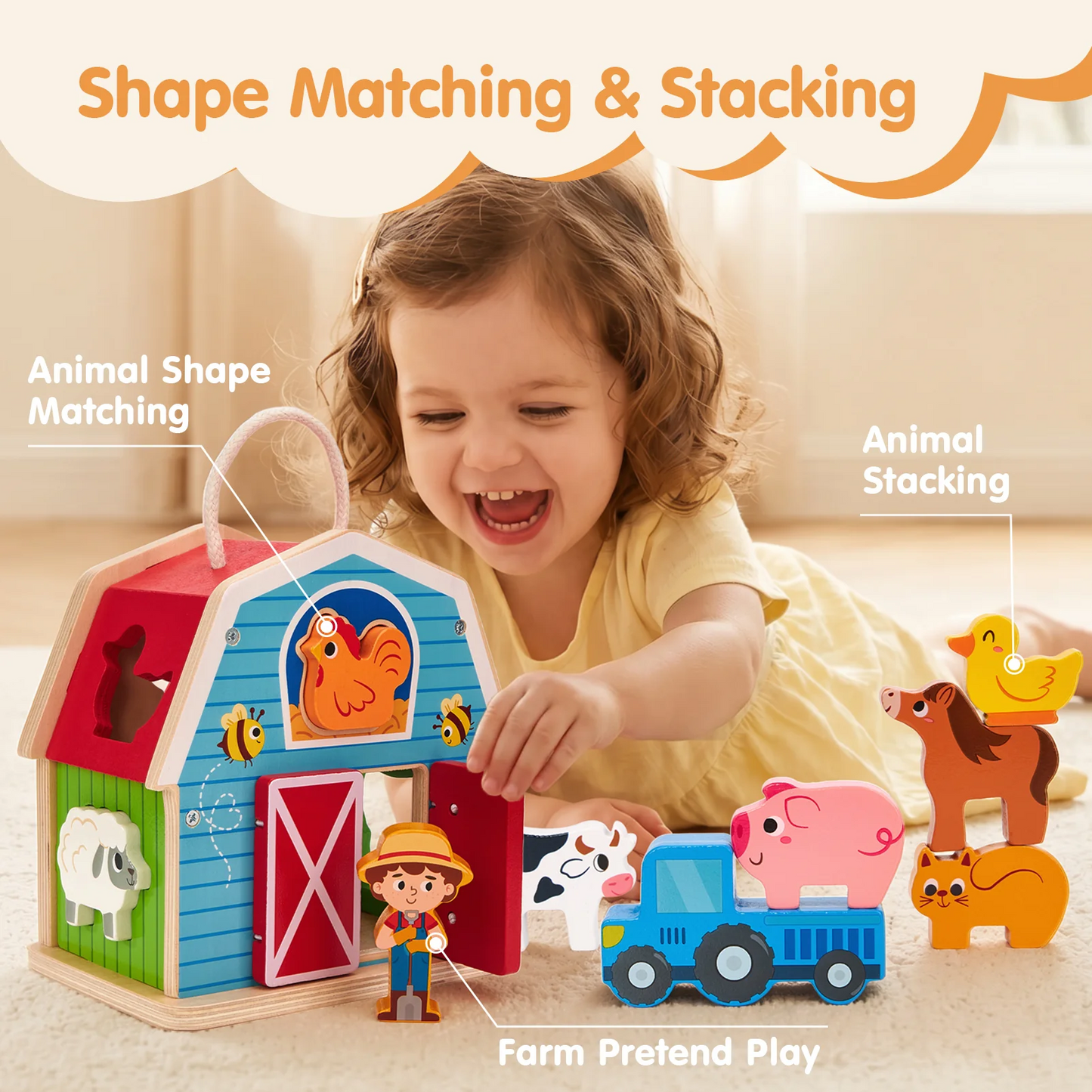 Farm Matching & Stacking Barn Playset