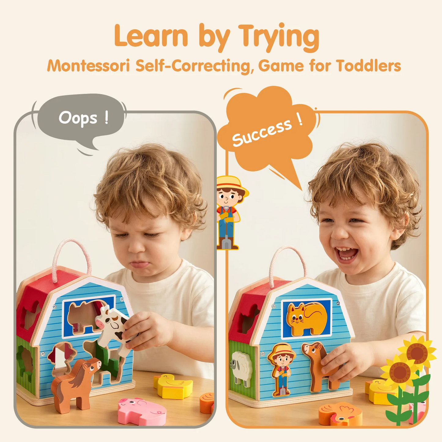Farm Matching & Stacking Barn Playset
