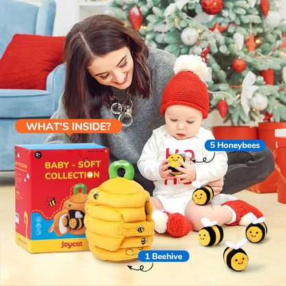 Bee Hive Sensory Plush Set – Soft Montessori Toy for Toddlers