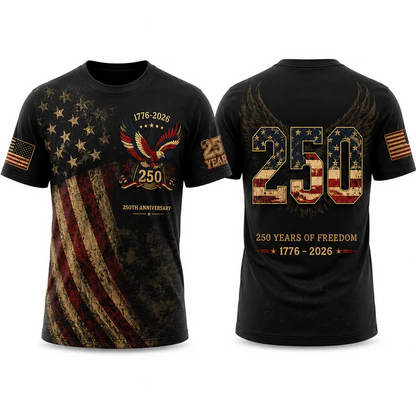 Anniversary 250th Independence Day T-Shirt, 1776 2026 Patriotic Freedom T-Shirts