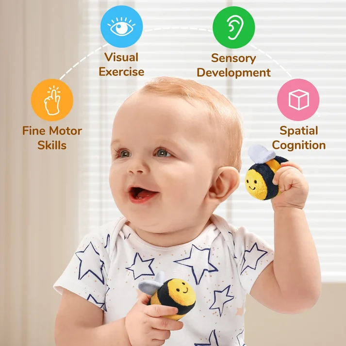 Bee Hive Sensory Plush Set – Soft Montessori Toy for Toddlers