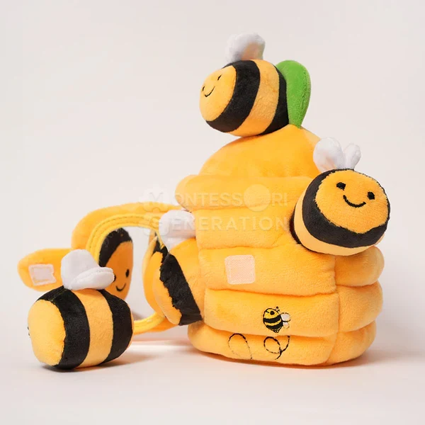 Bee Hive Sensory Plush Set – Soft Montessori Toy for Toddlers