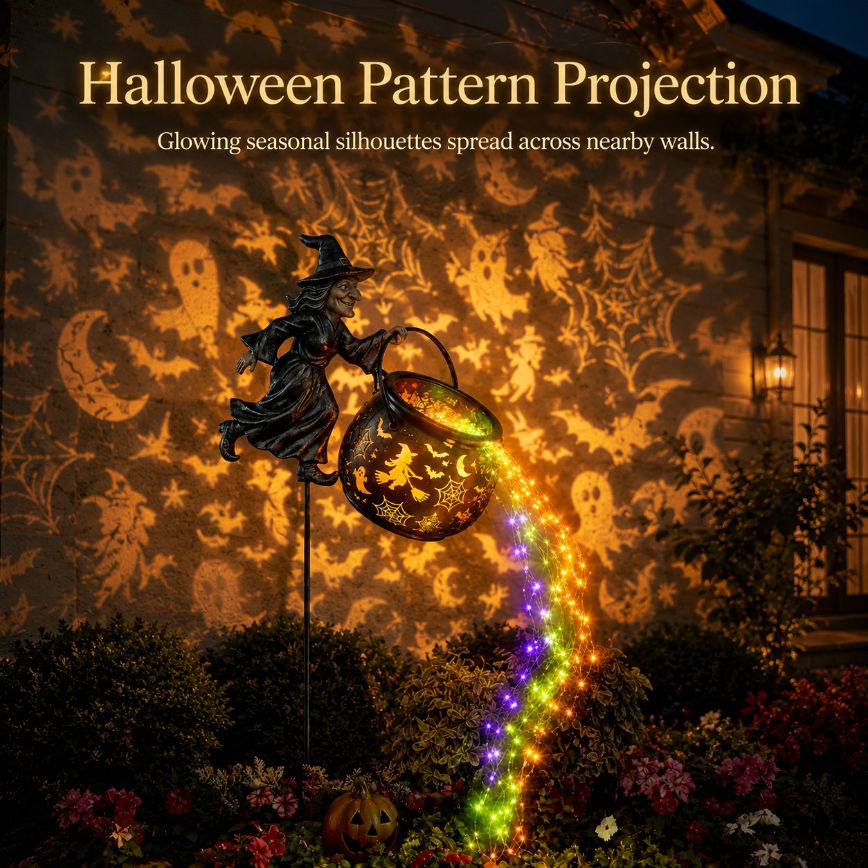 🧙 Halloween Witch Cauldron Garden Light | Glowing Outdoor Yard Decort 🎃 👻
