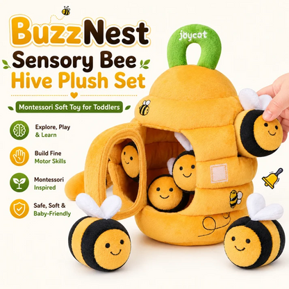 Bee Hive Sensory Plush Set – Soft Montessori Toy for Toddlers