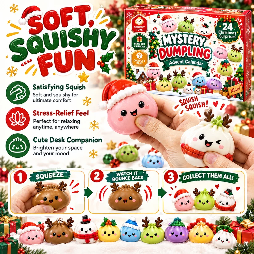 Dumpling Advent Calendar - Christmas Birthday Gifts For Mom, Dad, Brother, Sister, Kids - Merry Little Dumplings